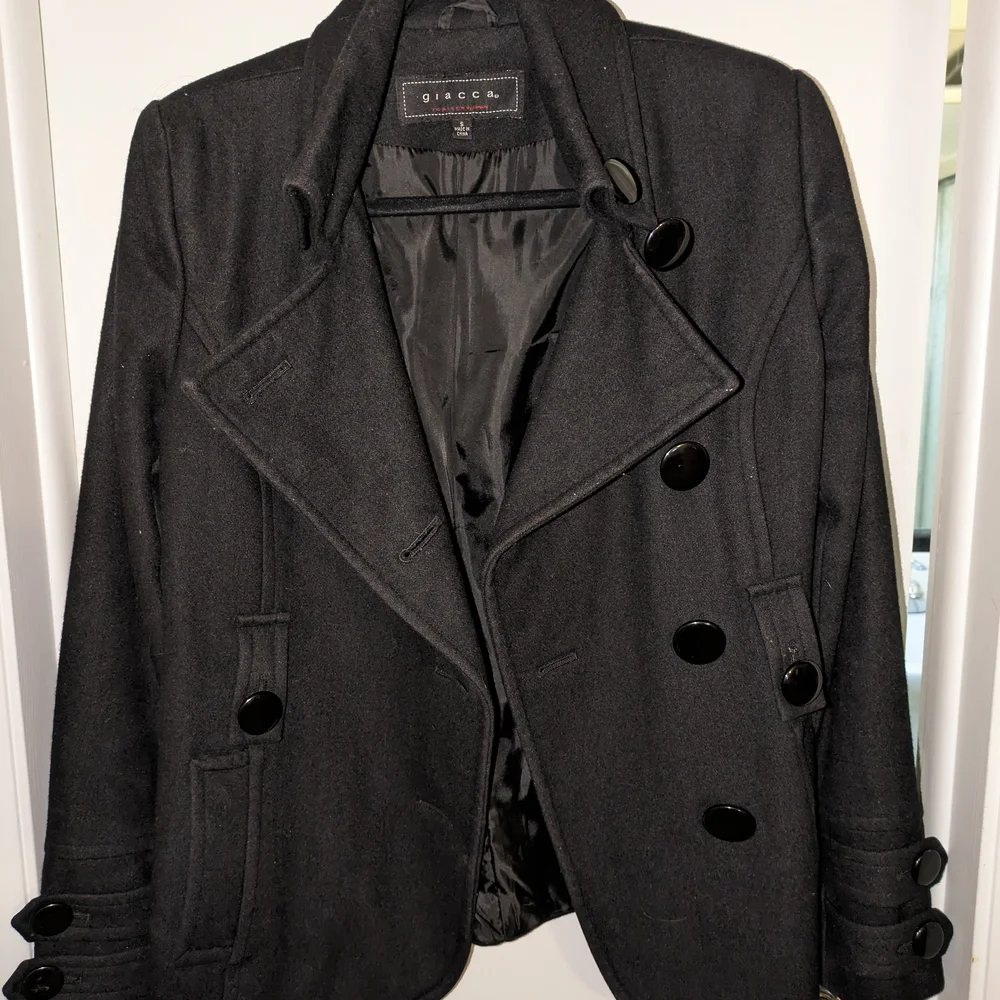 Giacca Black Wool Peacoat Jacket - Picture 2 of 4